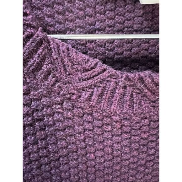 LOFT Cable‎ Knit Tunic Sweater Purple Medium - Picture 4 of 5